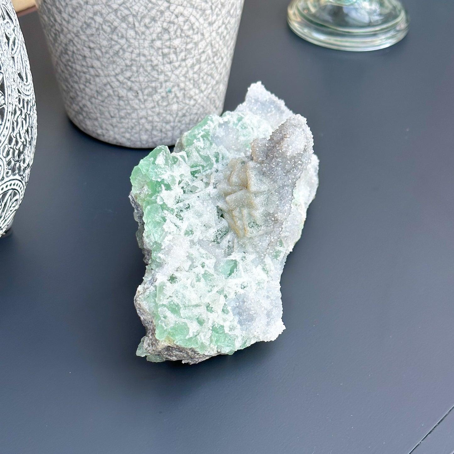 Large Sugar Fluorite Cluster - Sussex Stones Crystal Shop