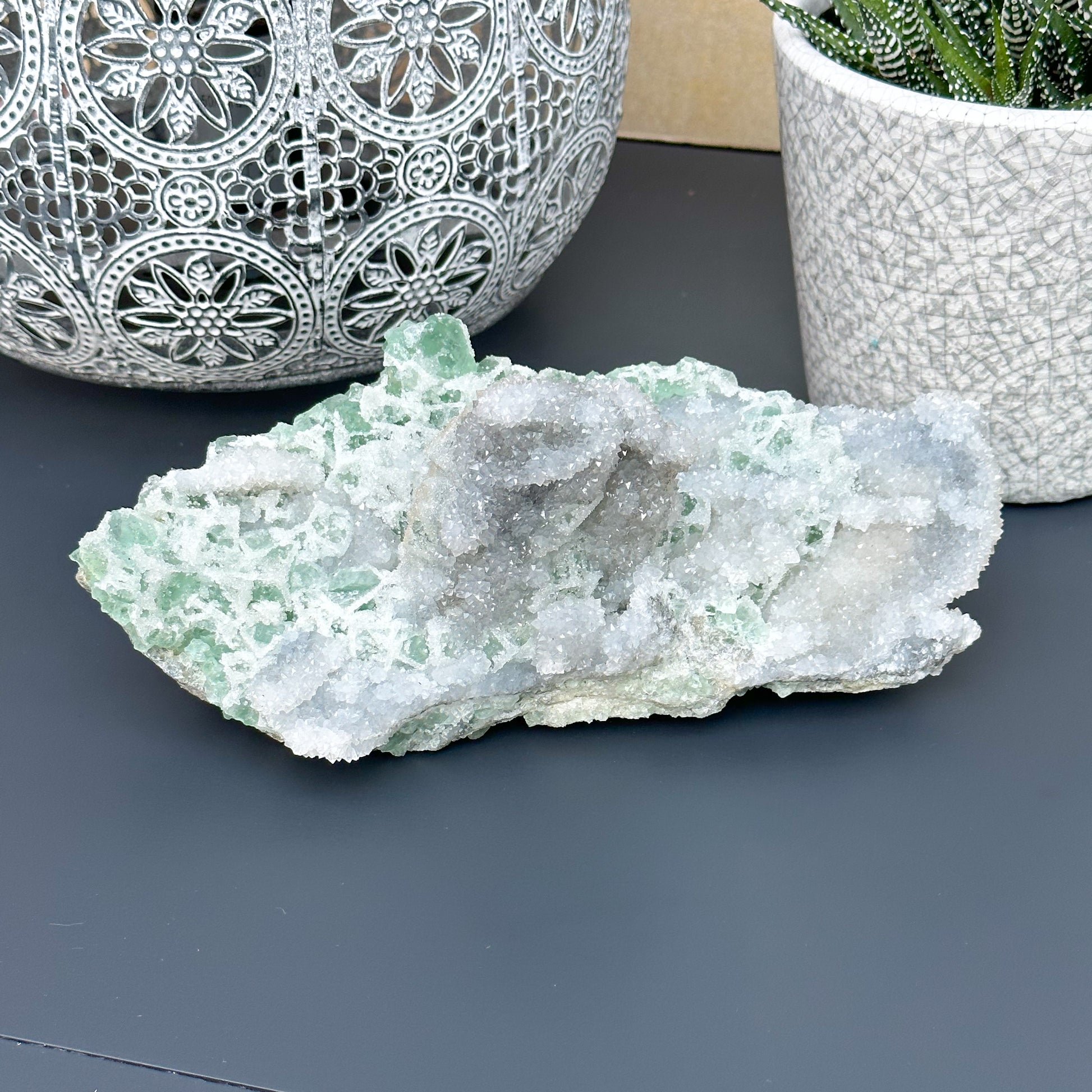 Large Sugar Fluorite Cluster - Sussex Stones Crystal Shop