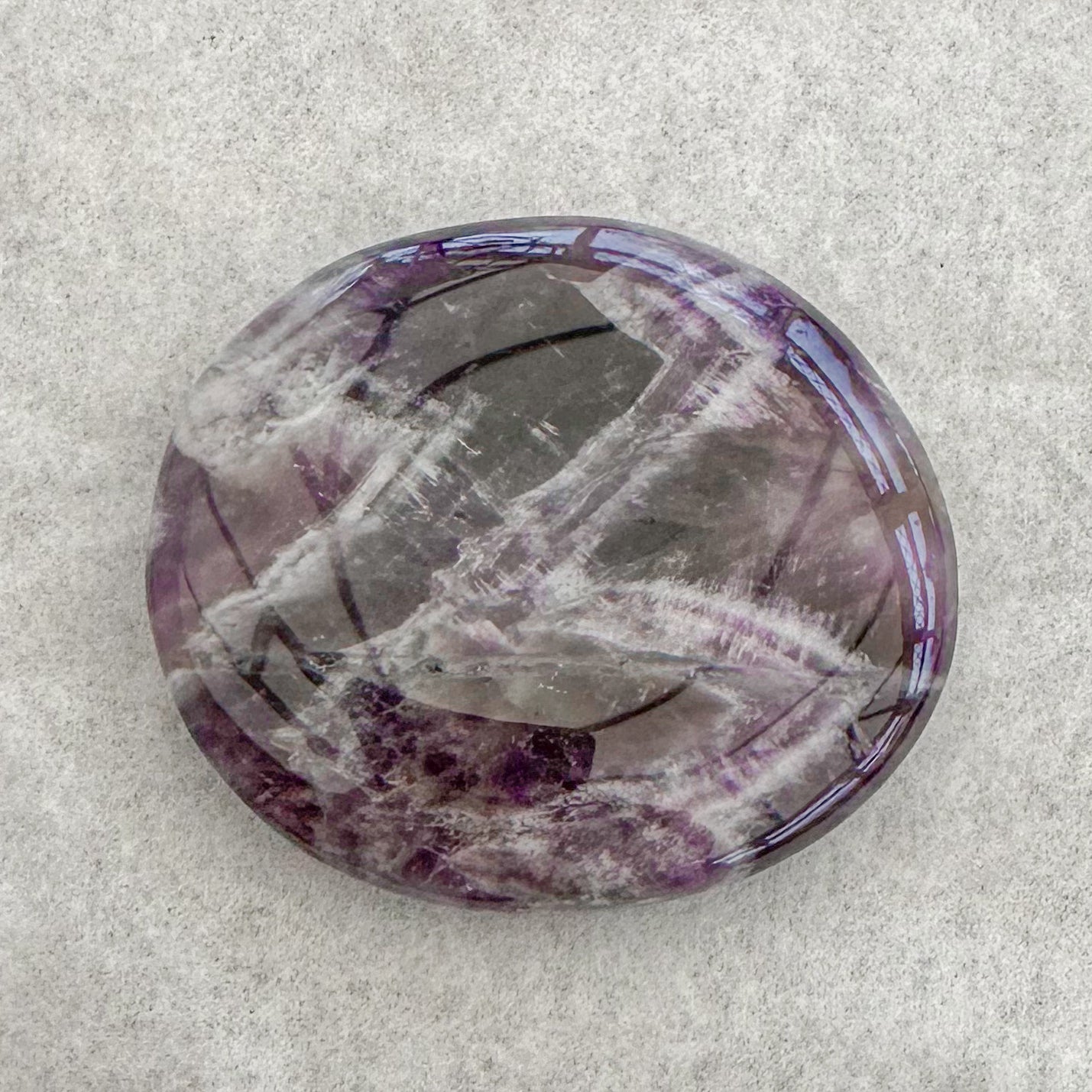 Amethyst Flat Palm Stone - Sussex Stones Crystal Shop
