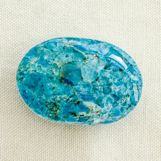 Blue Apatite Palm Stone - Sussex Stones Crystal Shop
