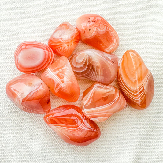 Banded Carnelian Tumble Stones - Sussex Stones Crystal Shop