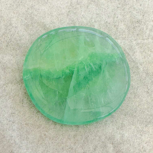 Green Fluorite Flat Palm Stone - Sussex Stones Crystal Shop