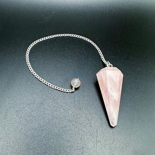 Rose Quartz Pendulum, Rose Quartz Crystal Pendulum - Sussex Stones Crystal Shop
