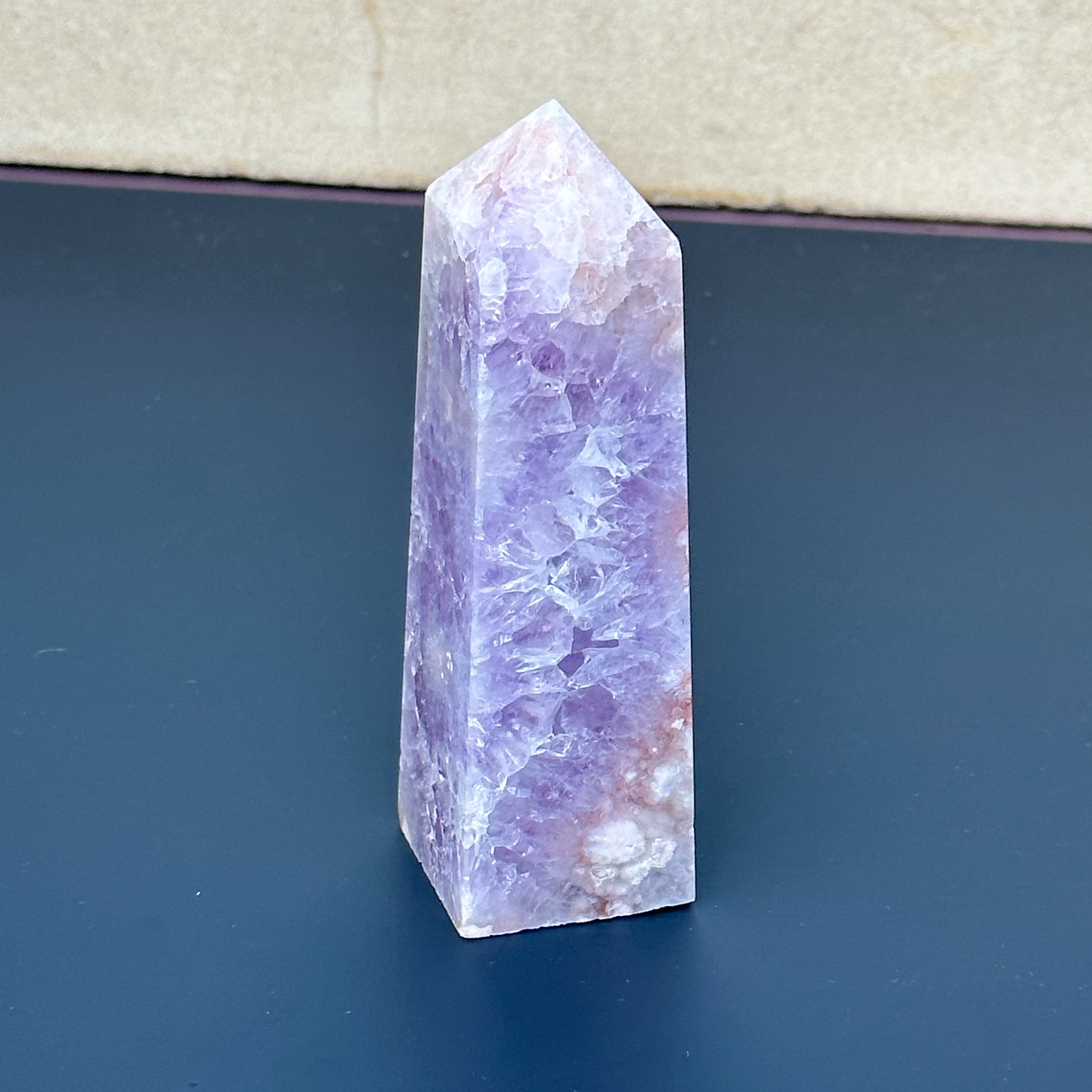 Pink Amethyst With Flower Agate Tower - Sussex Stones Crystal Shop