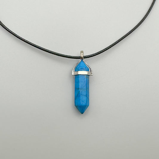 Blue Howlite Point Necklace Pendant - Sussex Stones Crystal Shop
