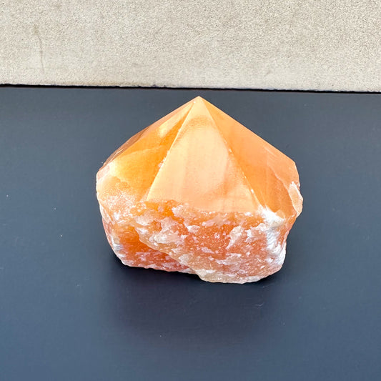 Orange Calcite Cut Base Point 60mm - Sussex Stones Crystal Shop