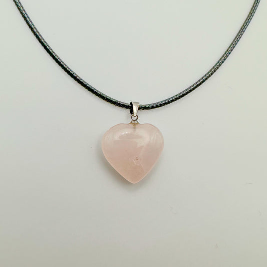 Rose Quartz Heart Pendant Necklace - Sussex Stones Crystal Shop