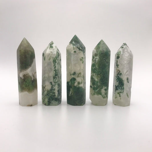 Moss Agate Tower - Sussex Stones Crystal Shop