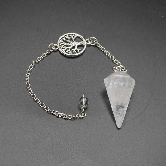 Clear Quartz Tree Of Life Pendulum - Sussex Stones Crystal Shop