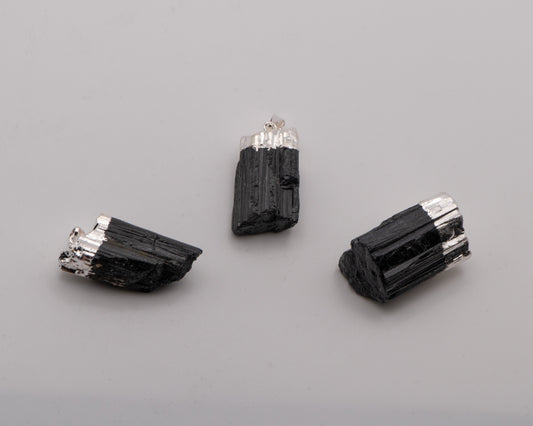 Electroplated Black Tourmaline Pendant Necklace - Sussex Stones Crystal Shop