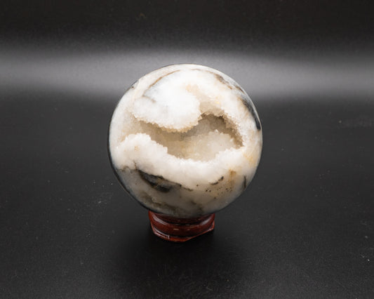 Zebra Agate Sphere With Geode - Sussex Stones Crystal Shop