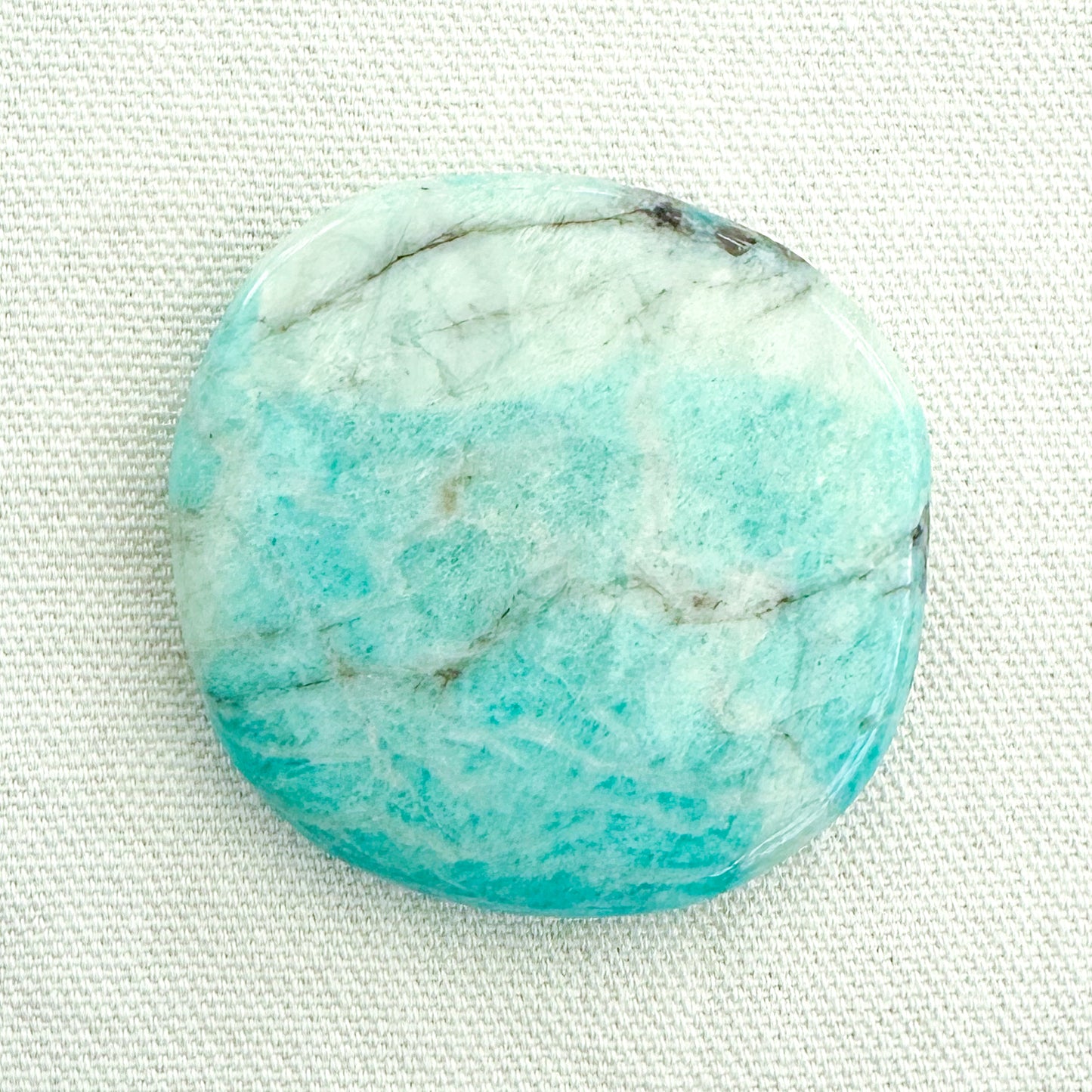 Amazonite Flat Palm Stone - Sussex Stones Crystal Shop