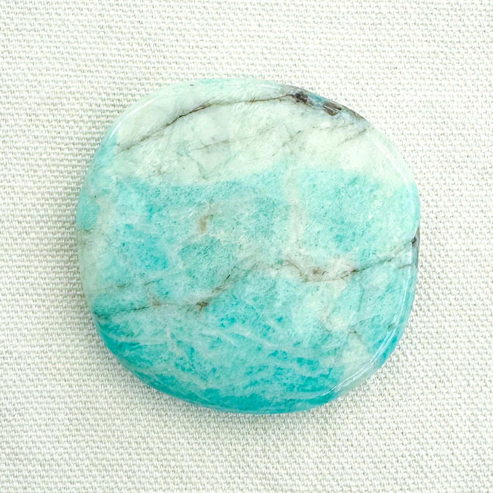 Amazonite Flat Palm Stone - Sussex Stones Crystal Shop