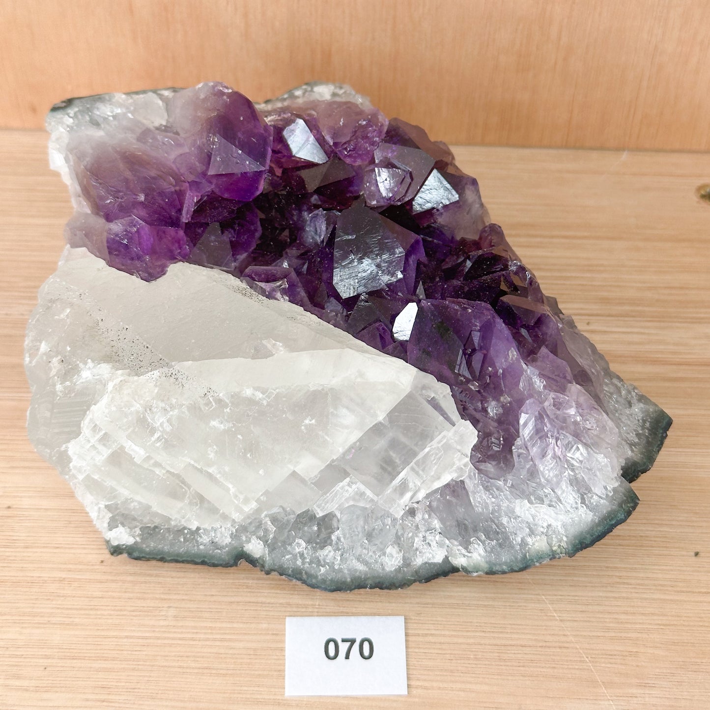 Uruguayan Amethyst Cluster With Calcite (Extra Grade)