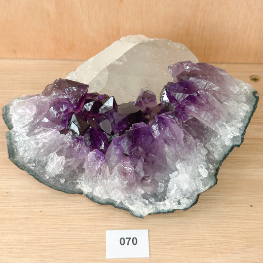 Uruguayan Amethyst Cluster With Calcite (Extra Grade)