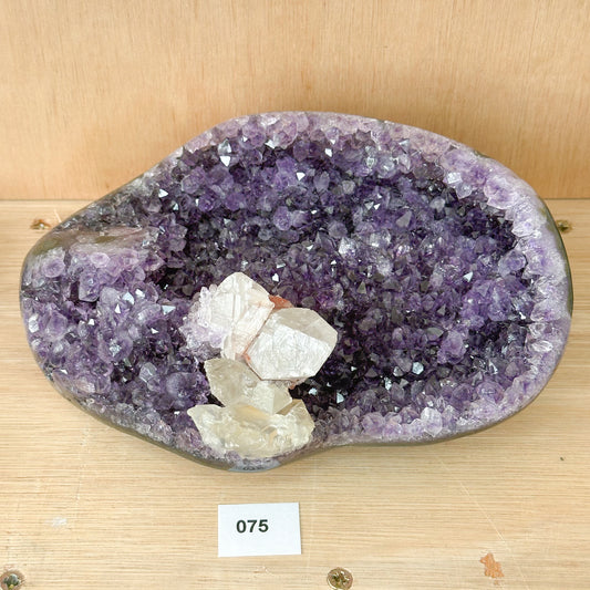 Uruguayan Amethyst Cluster With Calcite (Extra Grade)