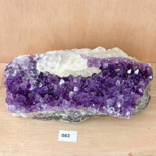 Brazilian Amethyst Cluster With Calcite (Extra Grade)