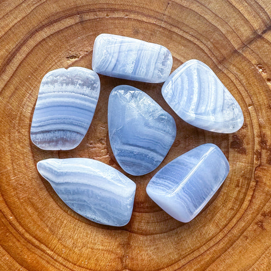 Blue Lace Agate Tumble Stone - Sussex Stones Crystal Shop