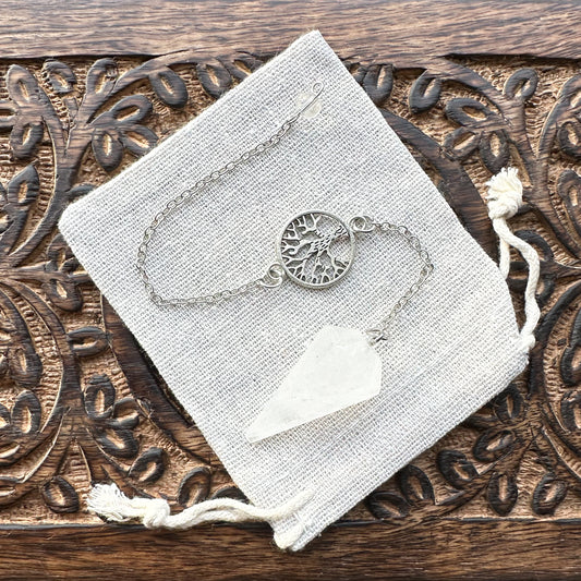 Clear Quartz Tree Of Life Pendulum - Sussex Stones Crystal Shop