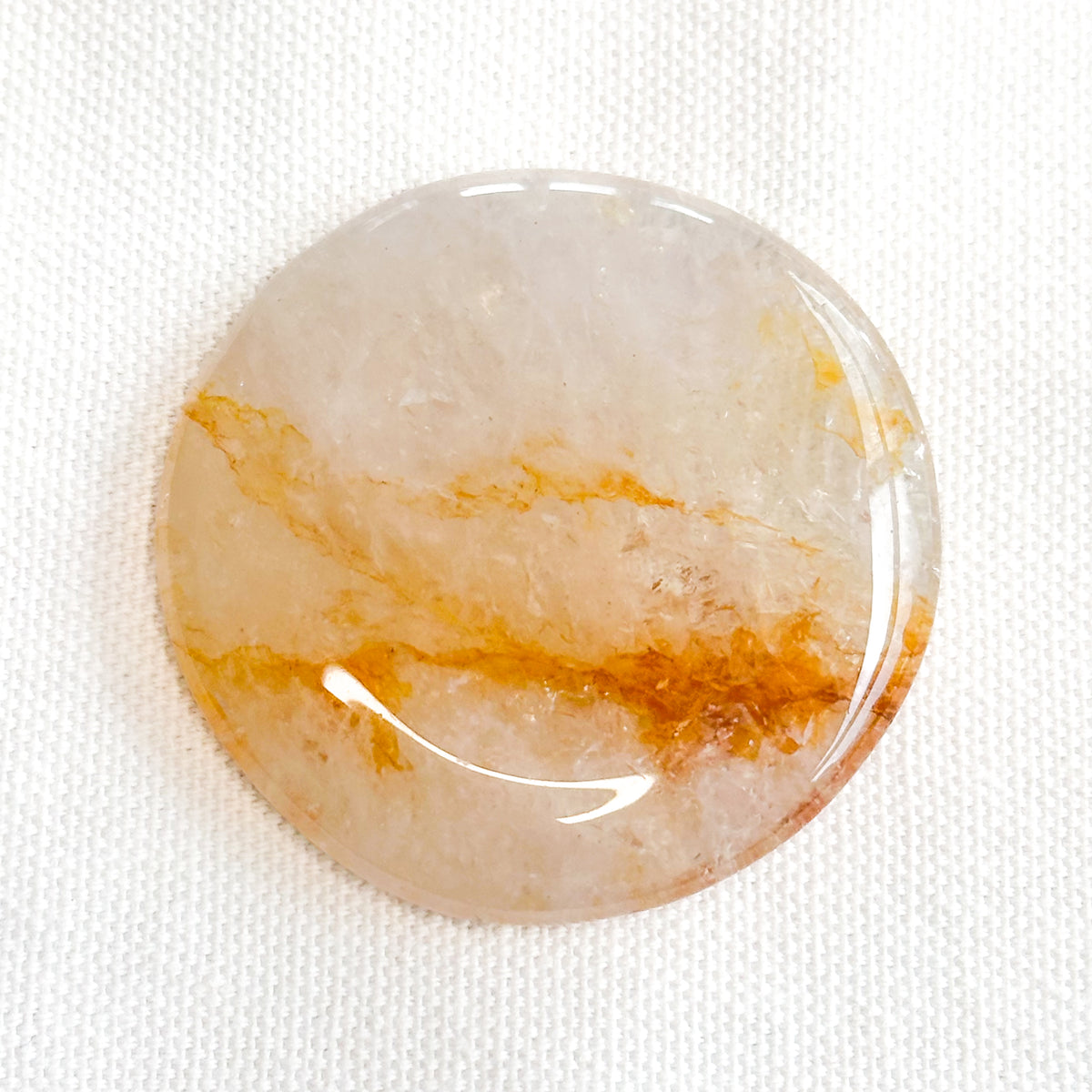 Golden Healer Quartz Flat Palmstone | Sussex Stones Crystal Shop