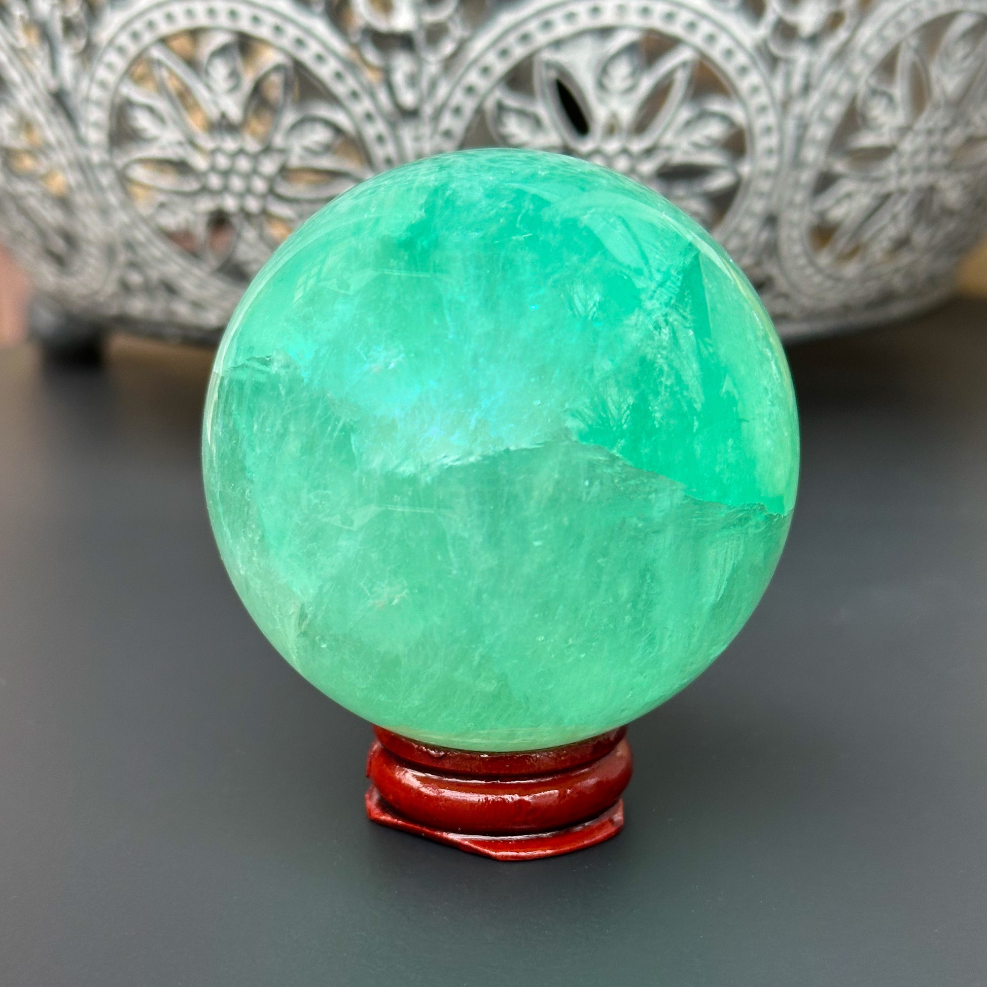 Green Fluorite Sphere - Sussex Stones Crystal Shop