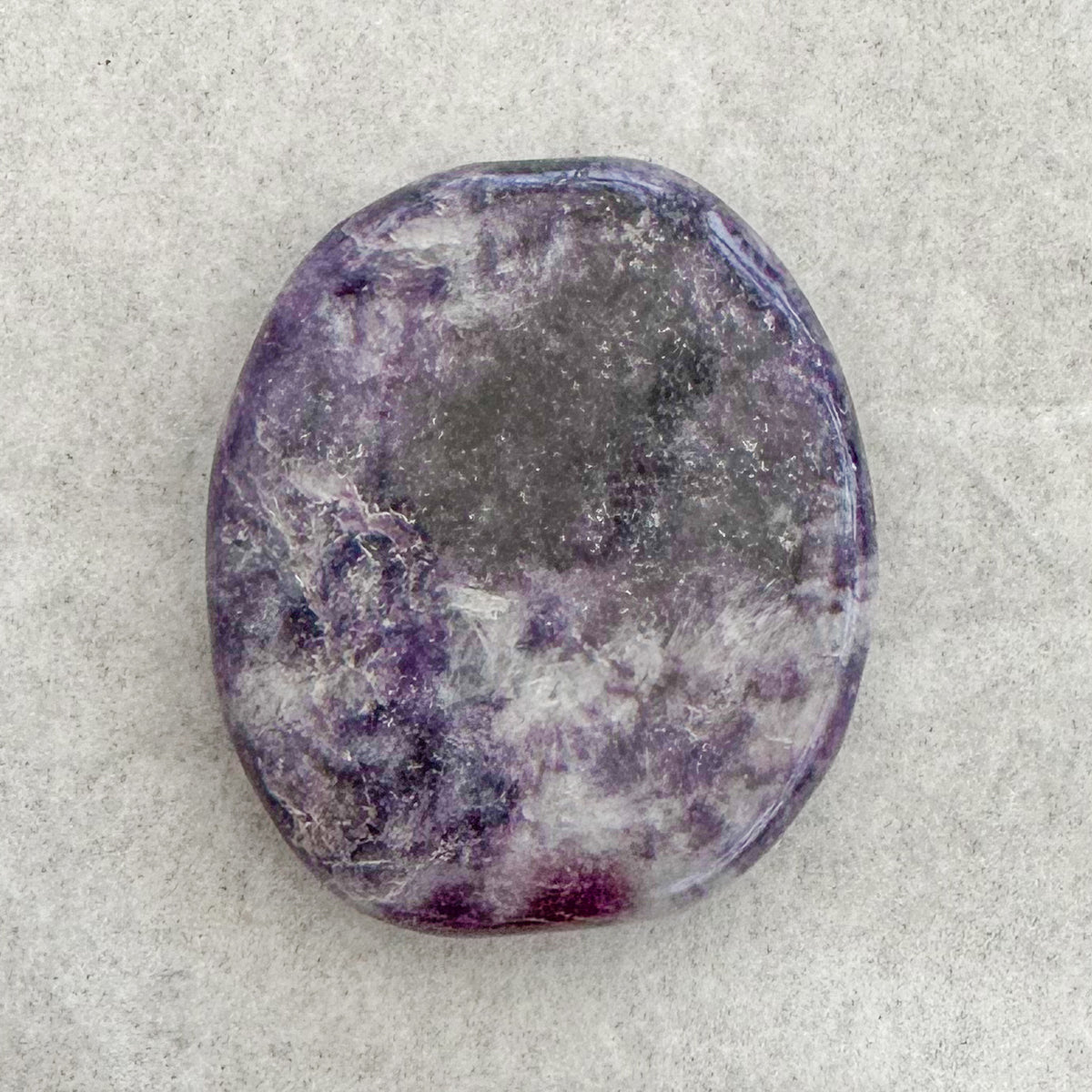 Lepidolite Flat Palm Stone | Sussex Stones Crystal Shop
