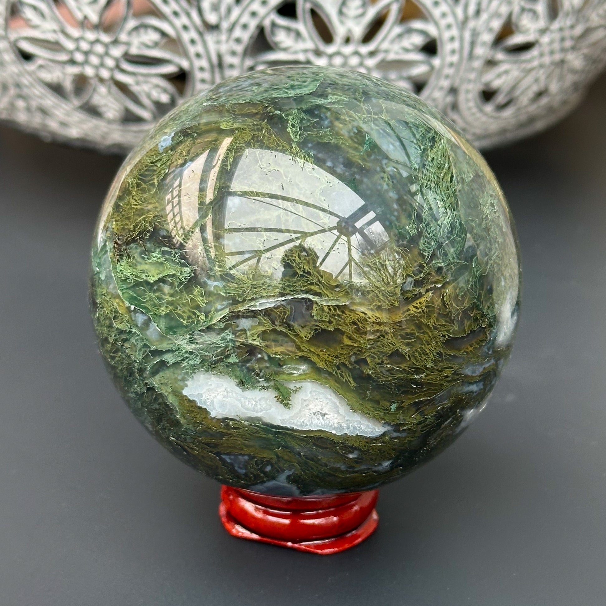 Moss Agate Sphere - Sussex Stones Crystal Shop