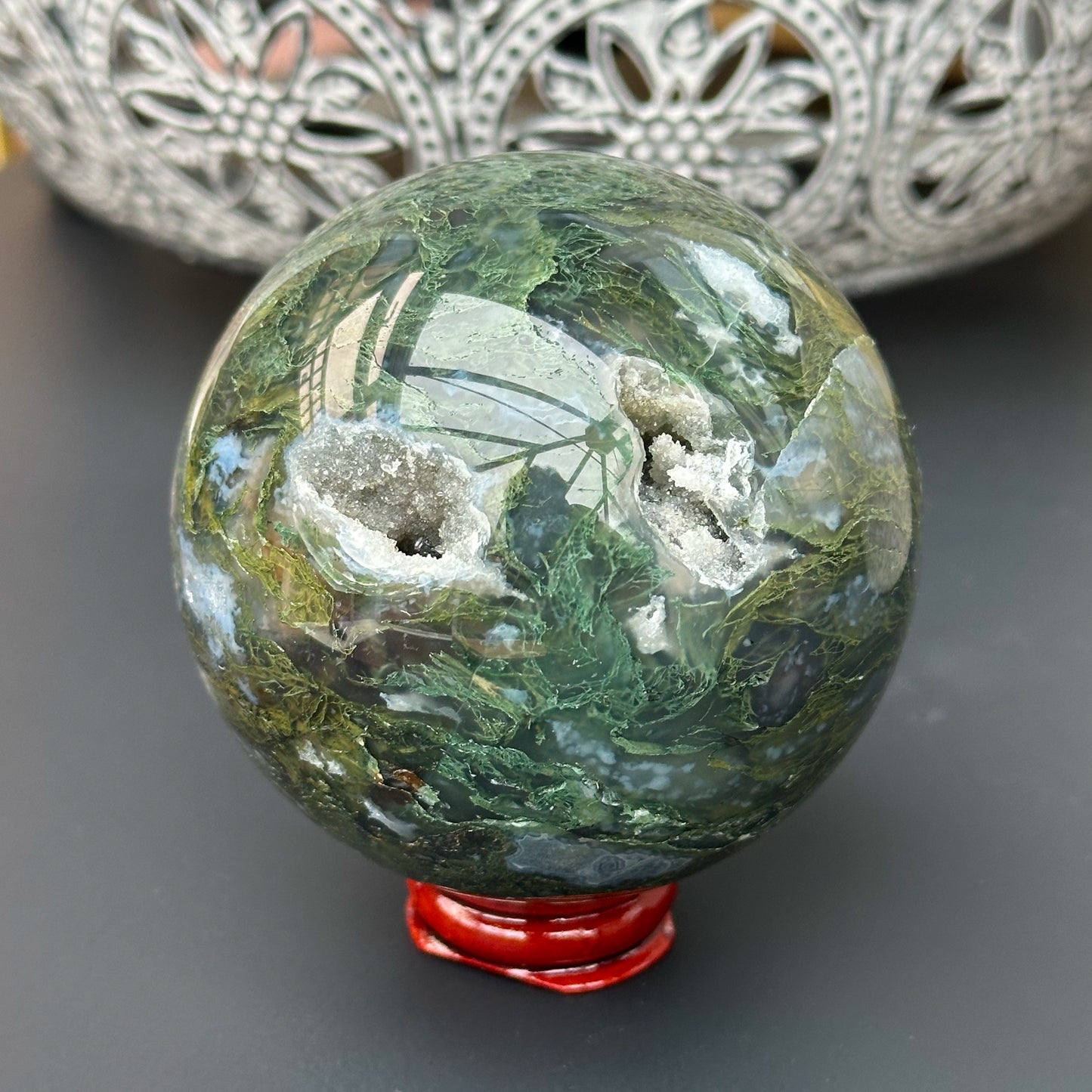 Moss Agate Sphere - Sussex Stones Crystal Shop