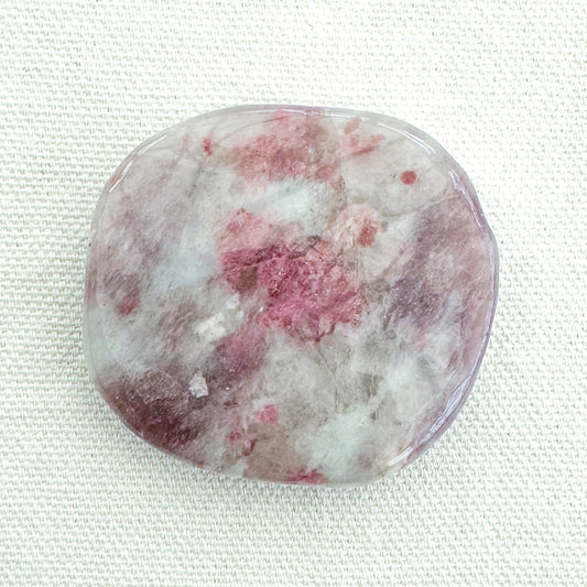 Pink Tourmaline Flat Palm Stone - Sussex Stones Crystal Shop