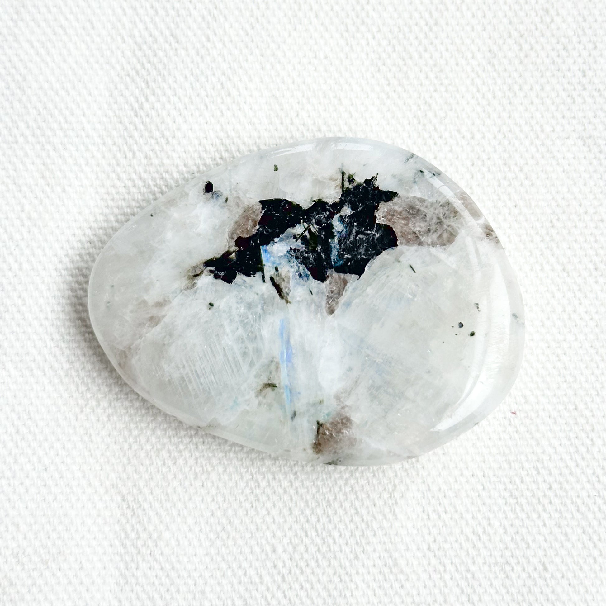 Rainbow Moonstone Flat Palm Stone