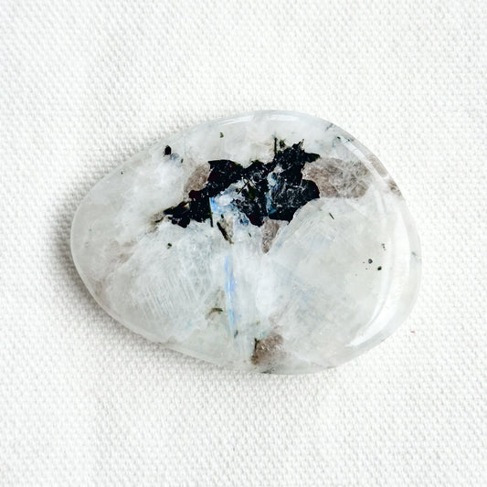 Rainbow Moonstone Flat Palm Stone
