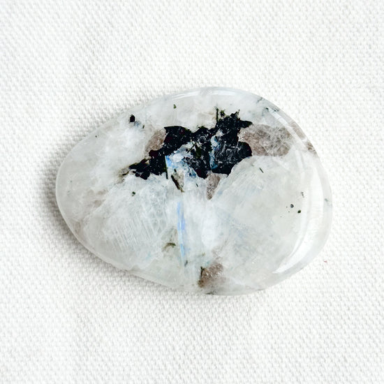 Rainbow Moonstone Flat Palm Stone