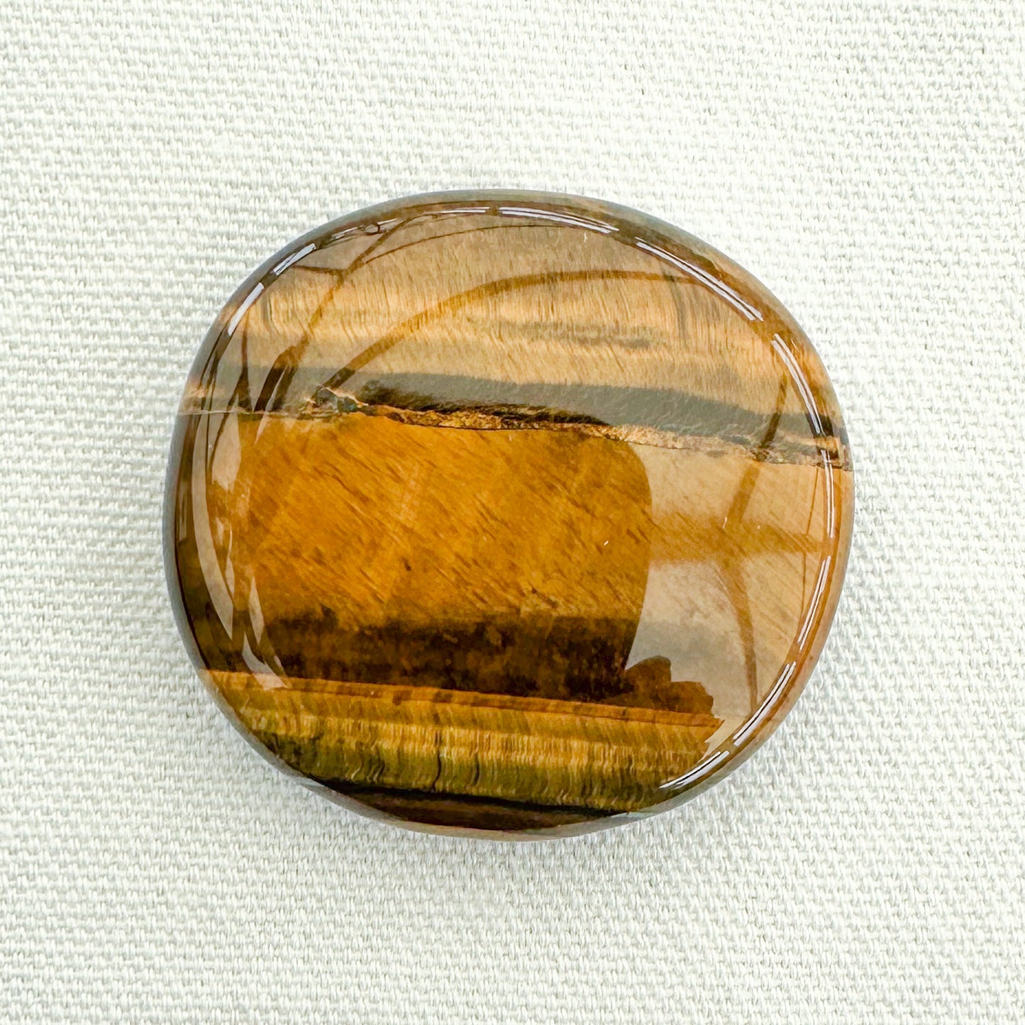 Tiger's Eye Flat Palm Stone - Sussex Stones Crystal Shop