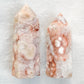 Pink Amethyst With Flower Agate Towers