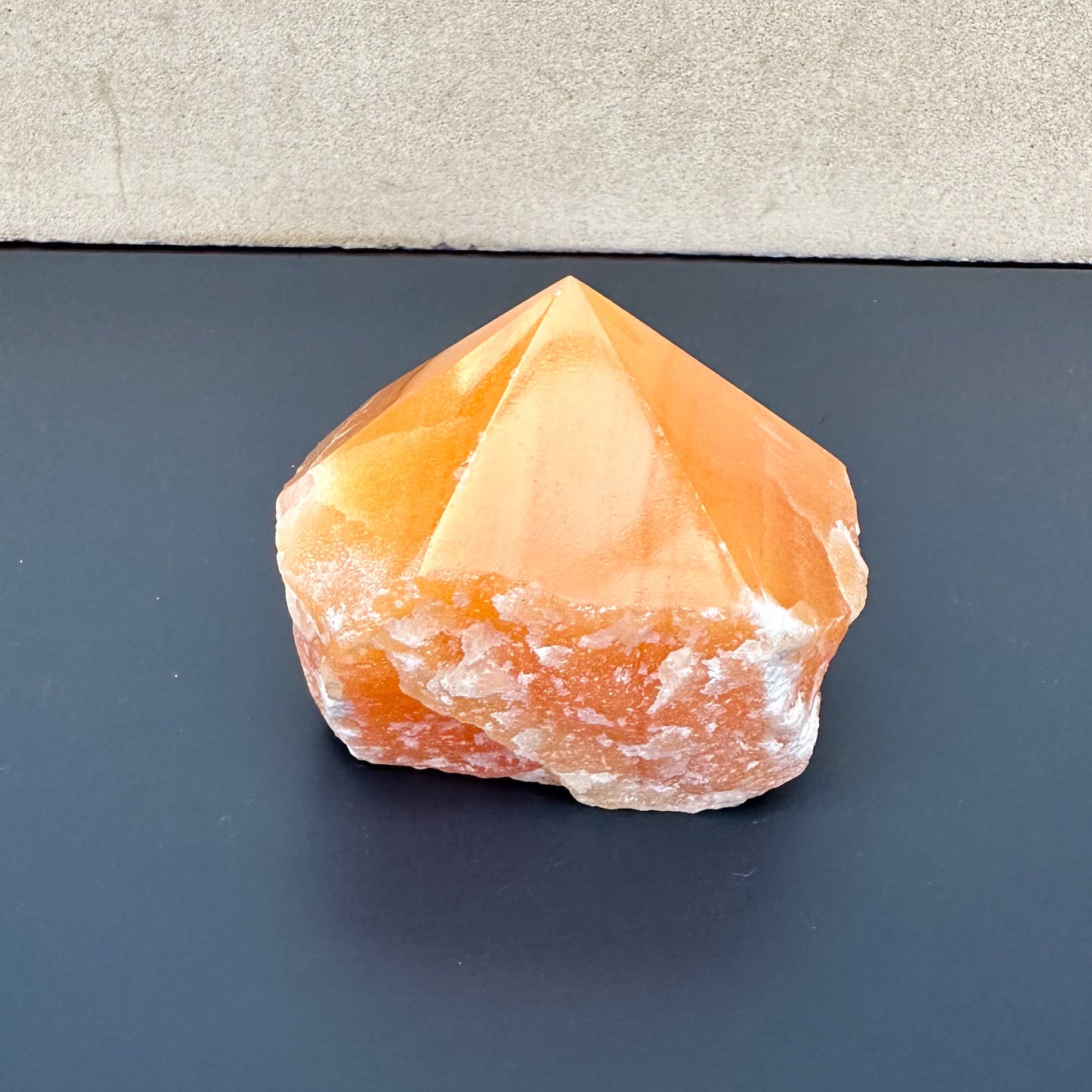 Orange Calcite Cut Base Point 60mm - Sussex Stones Crystal Shop