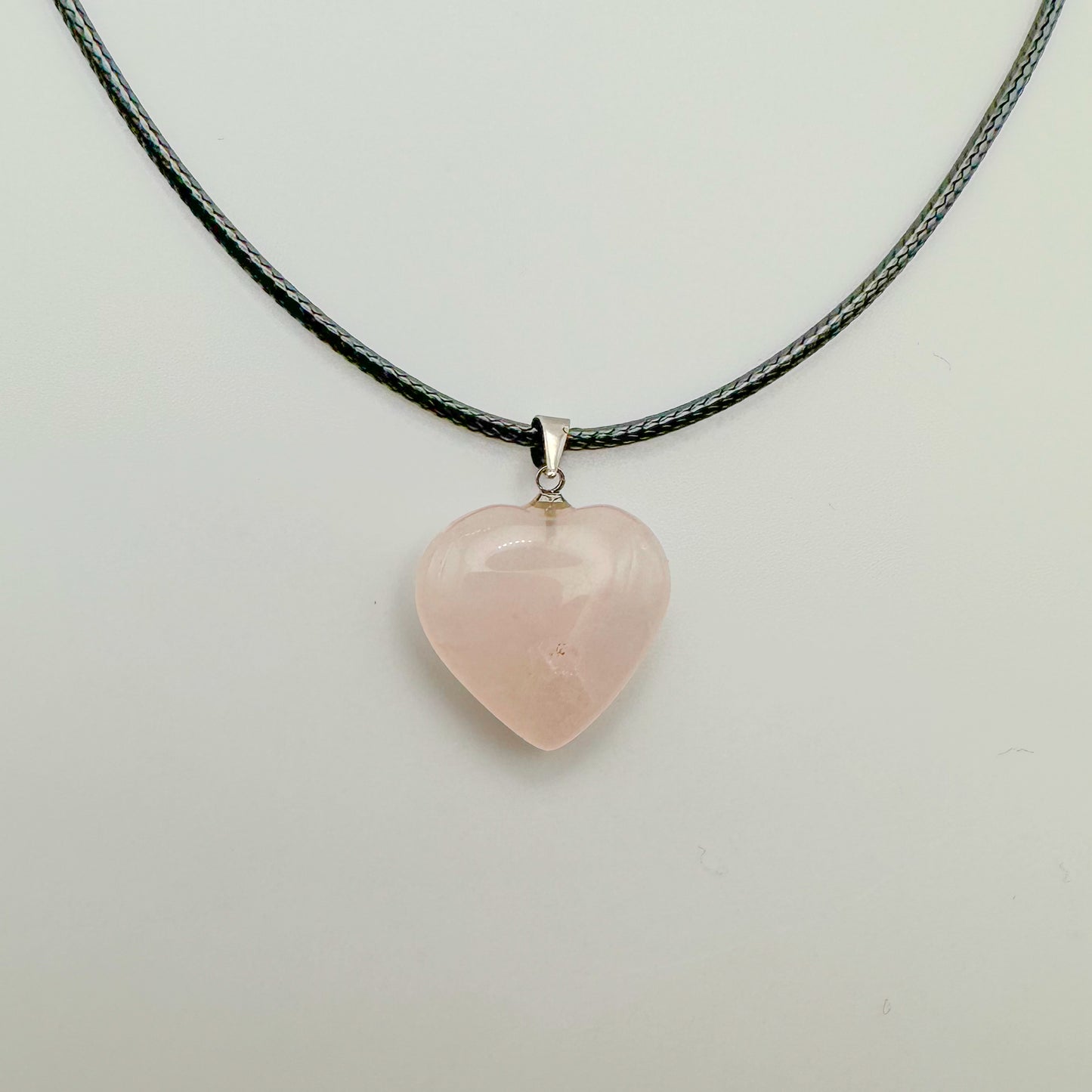 Rose Quartz Heart Pendant Necklace - Sussex Stones Crystal Shop