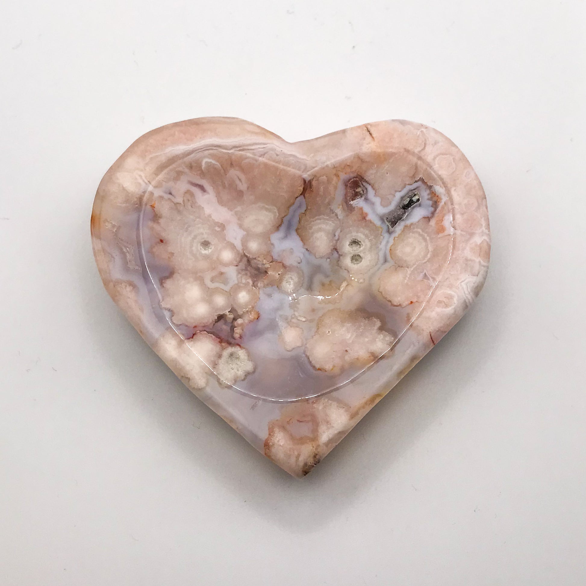 Flower Agate Heart Bowl - Sussex Stones Crystal Shop